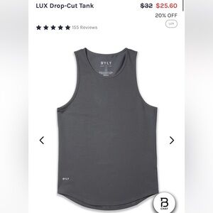 BYLT CHARCOAL DROP CUT TANK LARGE